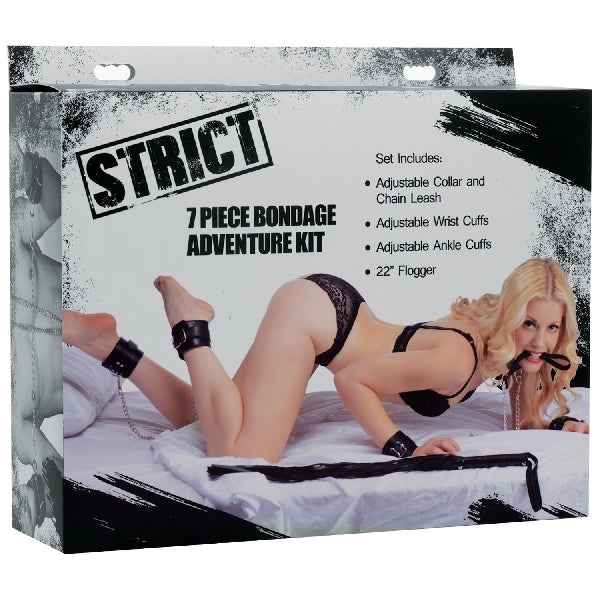 Strict - 7 Piece Bondage Adventure Set - Black