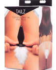 Tailz - White Fluffer Bunny Tail Glass Anal Plug