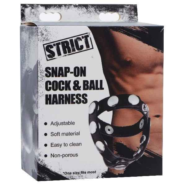 Strict - Snap-On Cock And Ball Harness - Black
