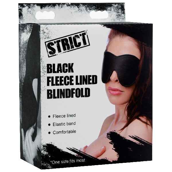 Strict - Black Fleece Lined Blindfold - Black