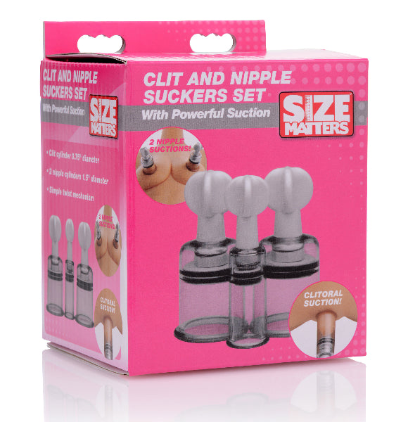 Size Matters - Clit And Nipple Suckers Set - Clear - K. P.