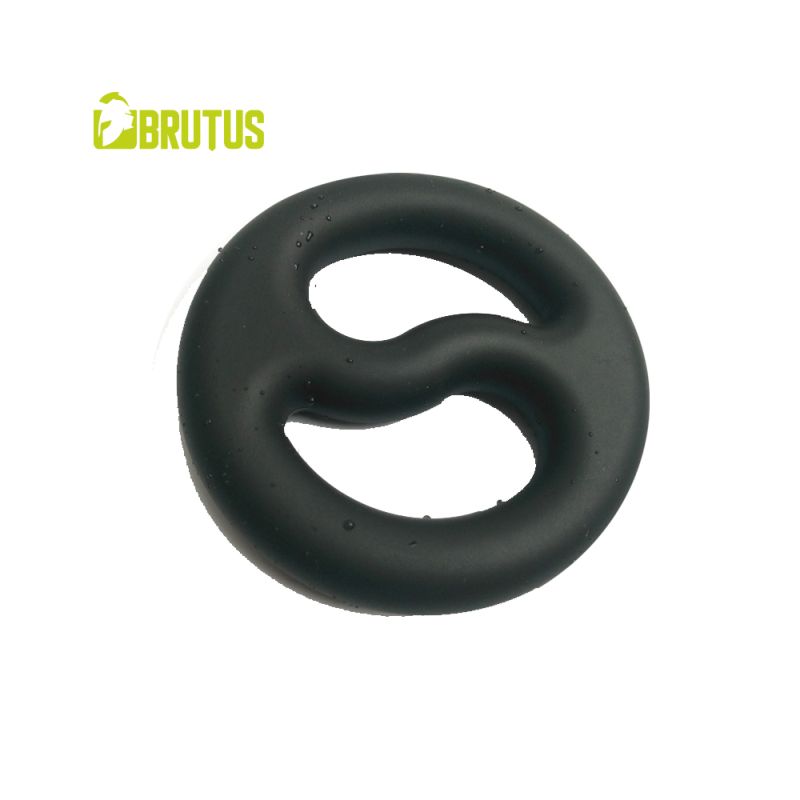 Yin Yang Silicone Cock and Ball Duo Ring - Black - K. P.