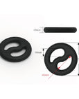 Yin Yang Silicone Cock and Ball Duo Ring - Black - K. P.