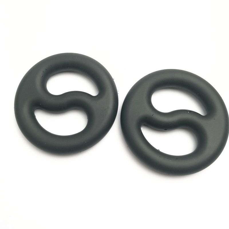 Yin Yang Silicone Cock and Ball Duo Ring - Black - K. P.
