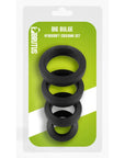 Big Bulge Silicone Cock Ring 4 Piece Set - Black - K. P.