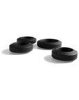 Big Bulge Silicone Cock Ring 4 Piece Set - Black - K. P.