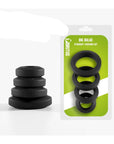Big Bulge Silicone Cock Ring 4 Piece Set - Black - K. P.