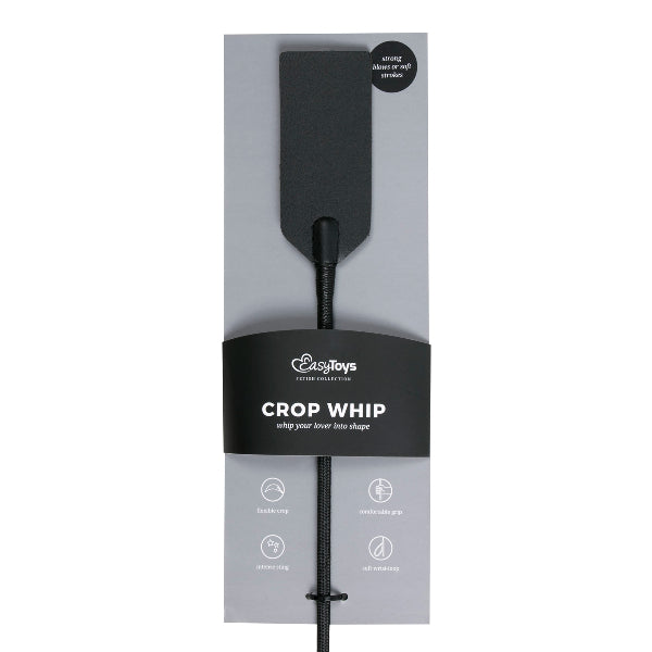 Leather Crop Whip - Black - K. P.