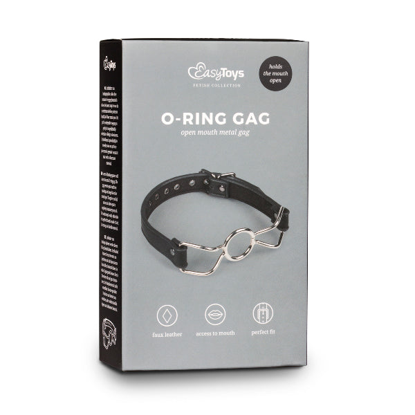 Fetish Collection - O-Ring Open Mouth Metal Gag - Black - K. P.