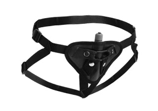 Strap-U - Sutra Fleece-Lined Strap On with Vibrator Pouch - Black - K. P.