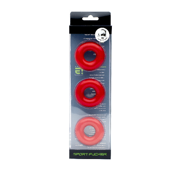 Chubby Cockring - 3 Pack - Red - K. P.