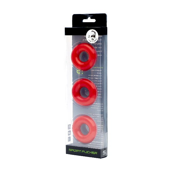 Chubby Cockring - 3 Pack - Red - K. P.