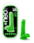 Neo Elite - 6" Silicone Dual Density Cock with Balls - Neon Green - K. P.