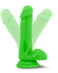Neo Elite - 6" Silicone Dual Density Cock with Balls - Neon Green - K. P.