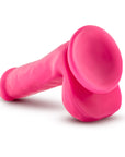 Neo Elite - 6" Silicone Dual Density Cock with Balls - Neon Pink - K. P.