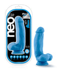 Neo Elite - 7" Silicone Dual Density Cock with Balls - Neon Blue - K. P.