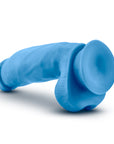 Neo Elite - 7" Silicone Dual Density Cock with Balls - Neon Blue - K. P.