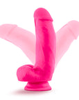 Neo Elite - 7" Silicone Dual Density Cock with Balls - Neon Pink - K. P.