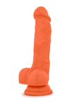 Neo Elite - 7.5" Silicone Dual Density Cock with Balls - Neon Orange - K. P.
