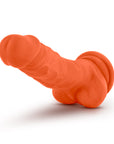 Neo Elite - 7.5" Silicone Dual Density Cock with Balls - Neon Orange - K. P.