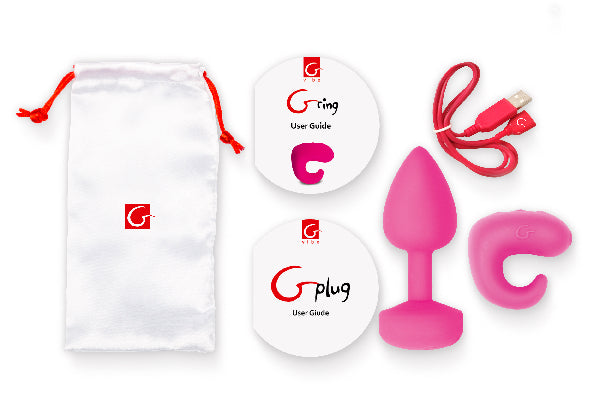 Gvibe Finger Vibrator & Anal Plug Set - Gkit - Sunny Raspberry - K. P.