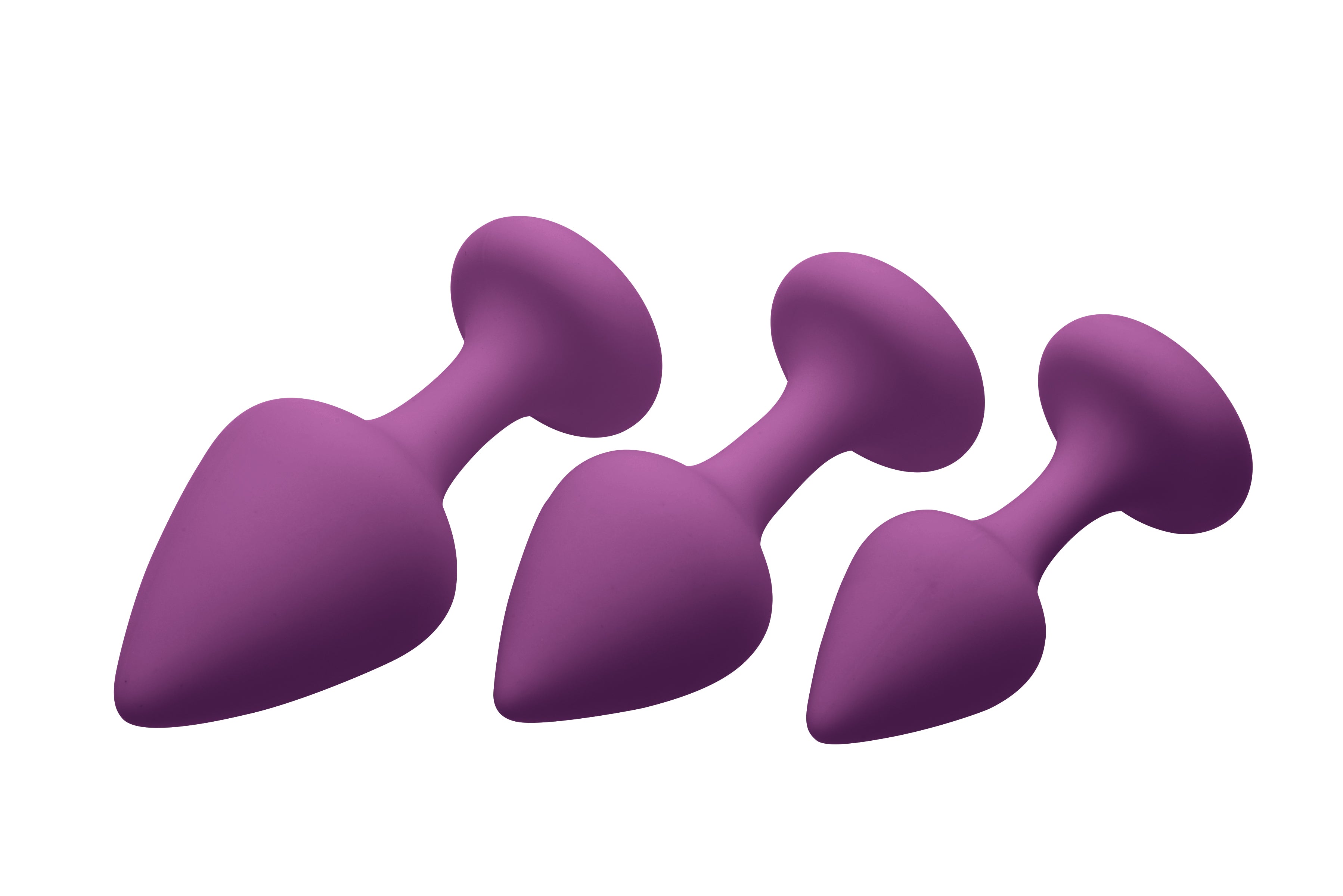 Frisky - Purple Pleasures 3 Piece Silicone Anal Plugs - K. P.
