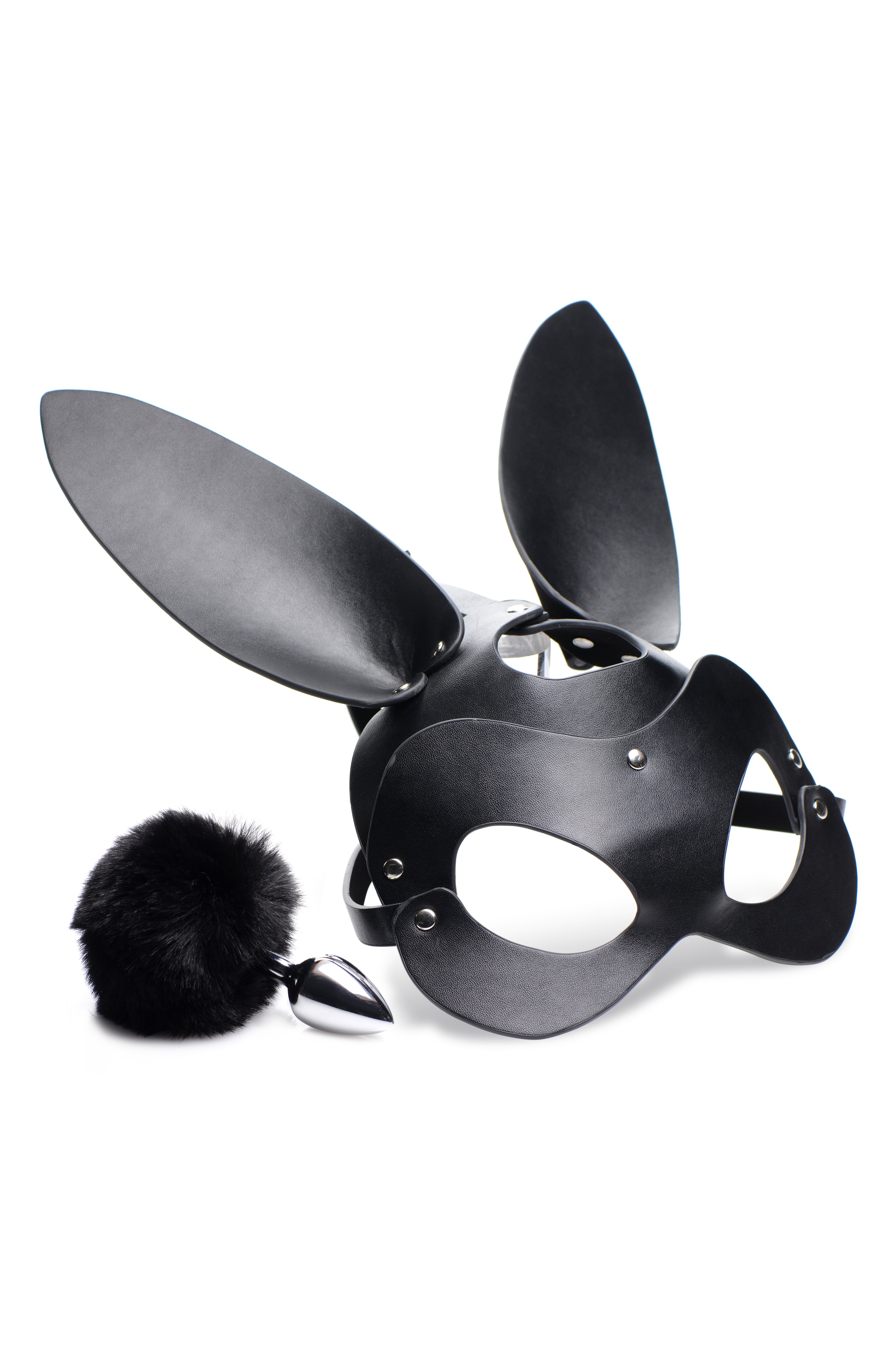 Tailz - Bunny Tail Anal Plug and Mask Set - Black - K. P.