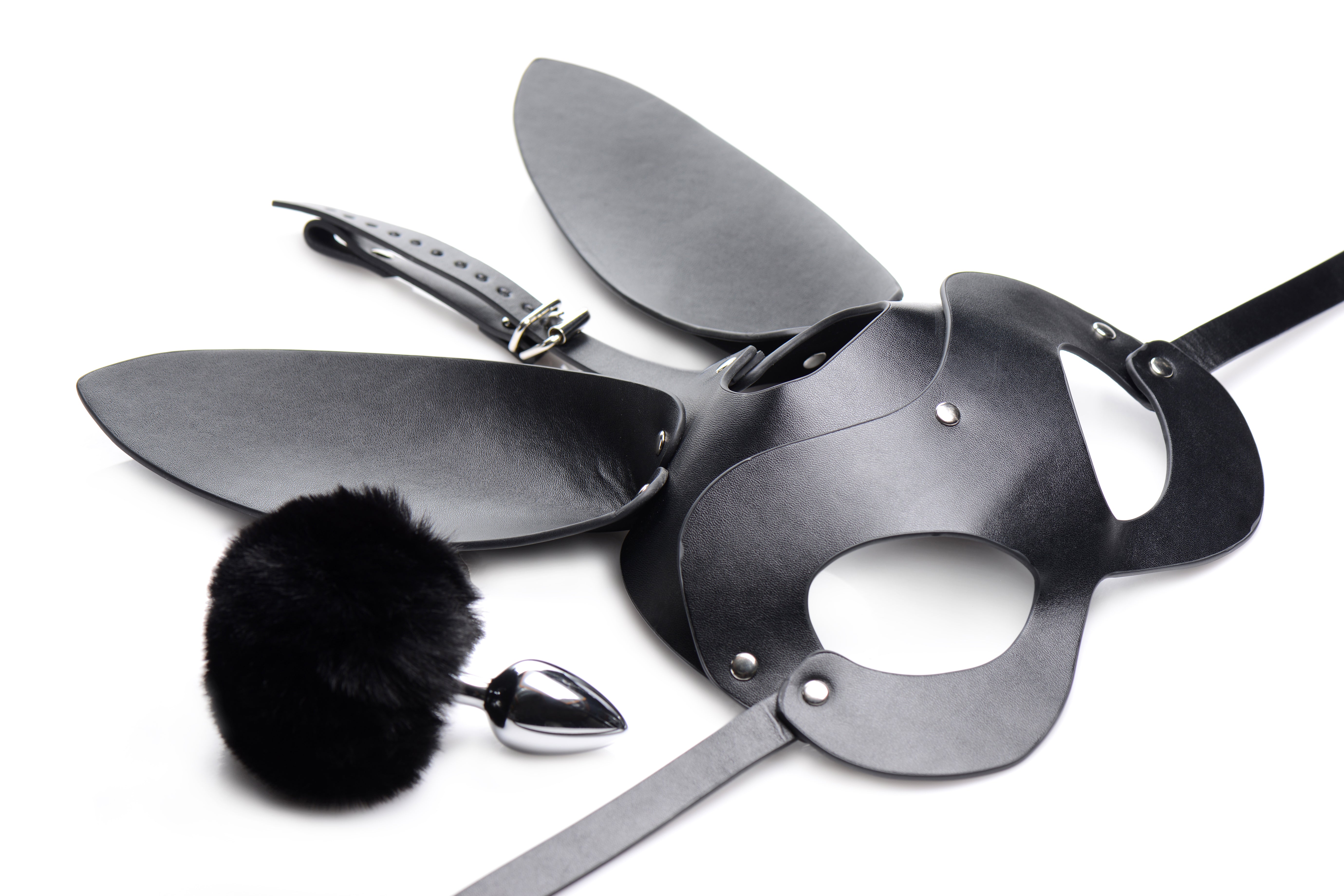 Tailz - Bunny Tail Anal Plug and Mask Set - Black - K. P.
