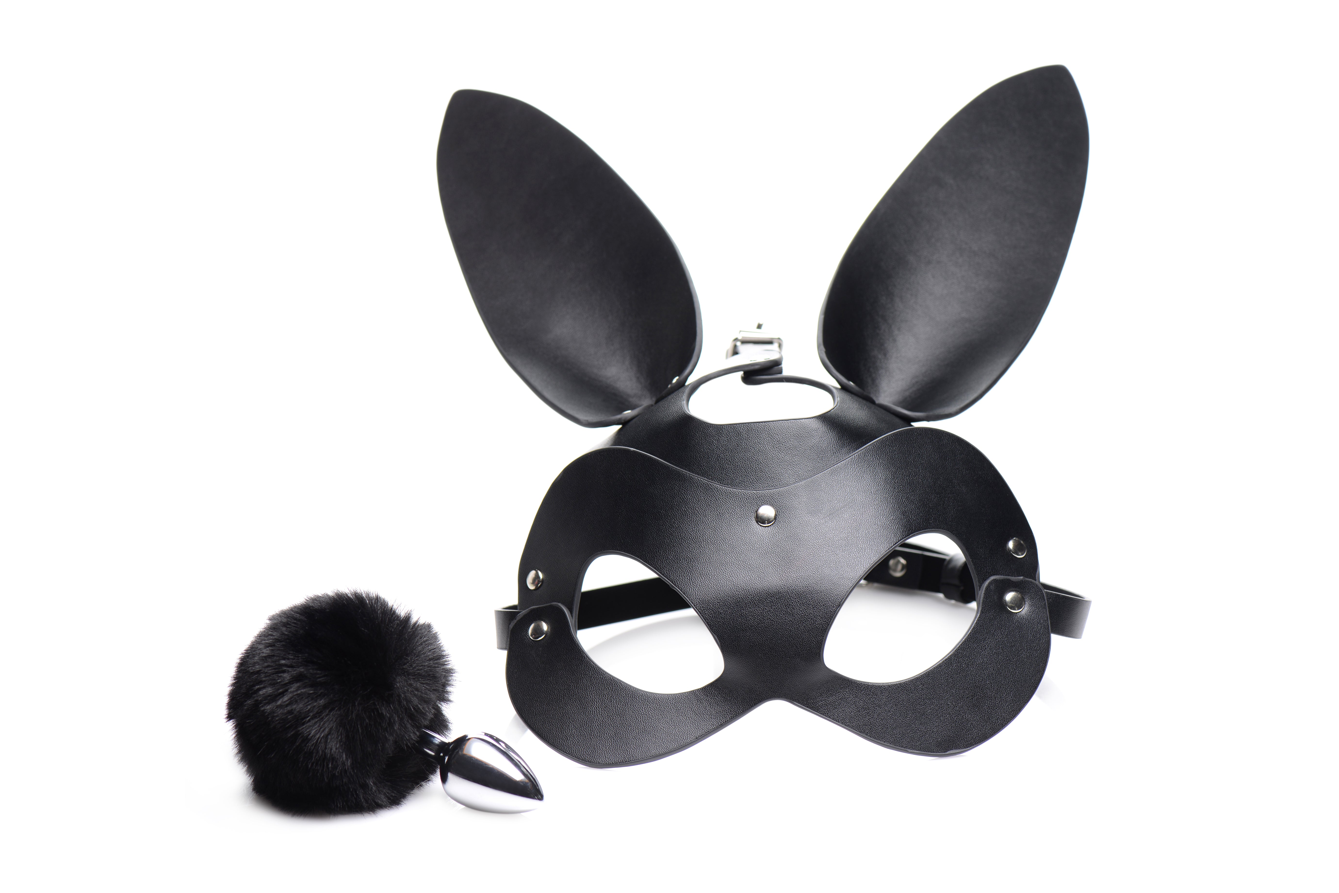 Tailz - Bunny Tail Anal Plug and Mask Set - Black - K. P.