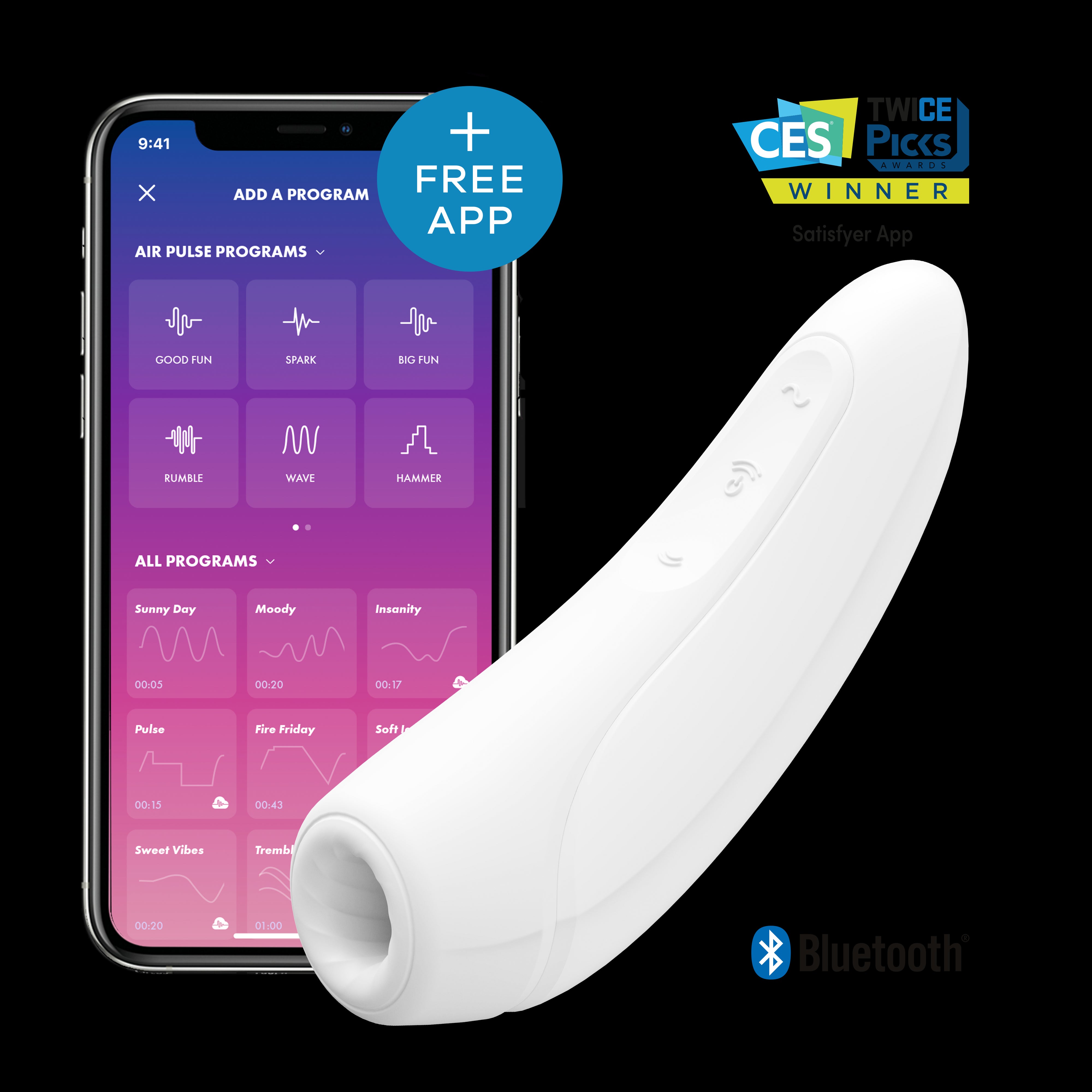 Connect App Vibrator - Curvy 1+ - White - K. P.