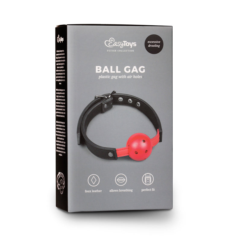 Fetish Collection - Ball Gag With PVC Ball - Black/Red - K. P.