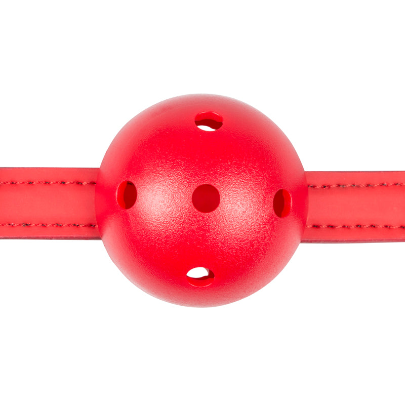 Fetish Collection - Ball Gag With PVC Ball - Black/Red - K. P.