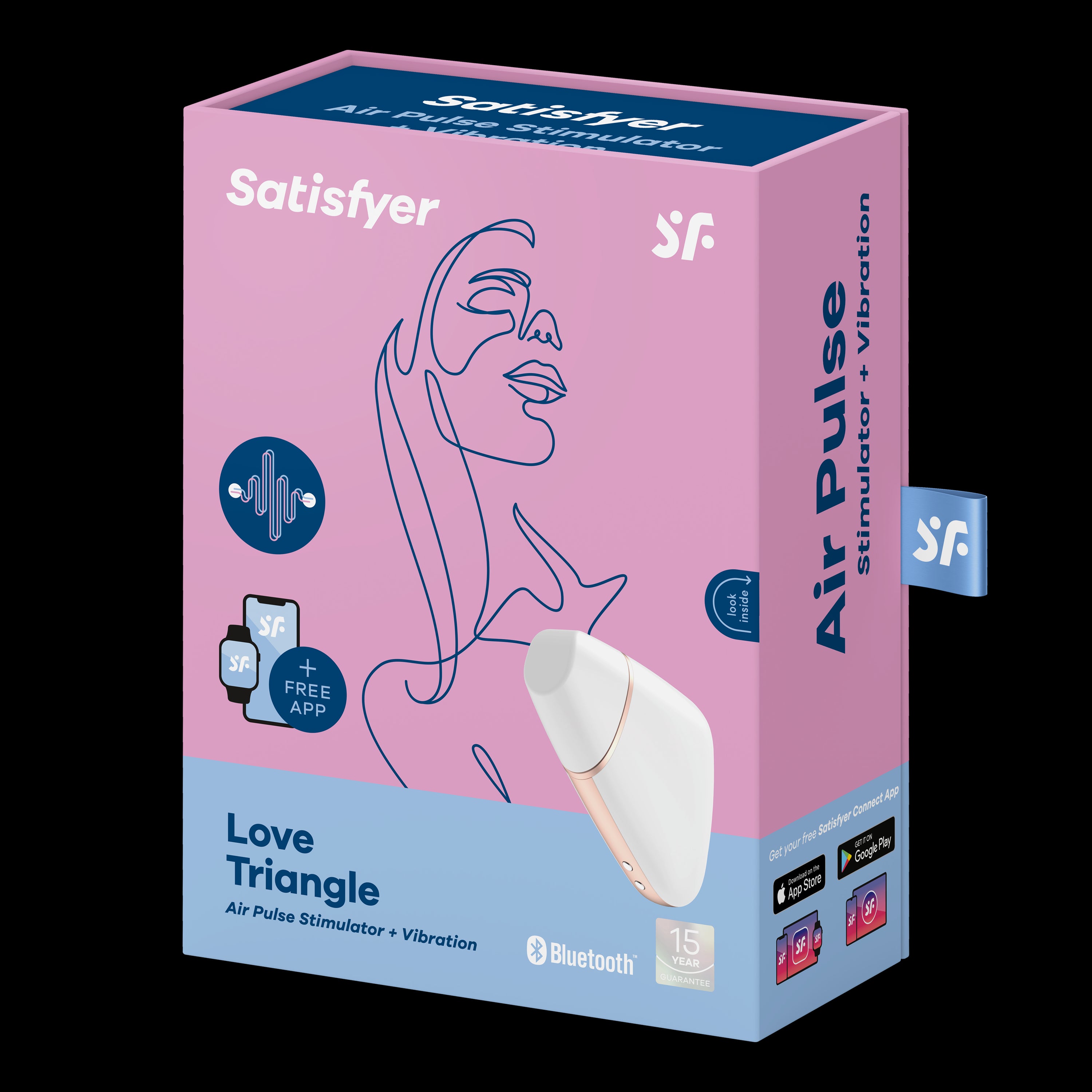 Connect App Vibrator - Love Triangle - White - K. P.