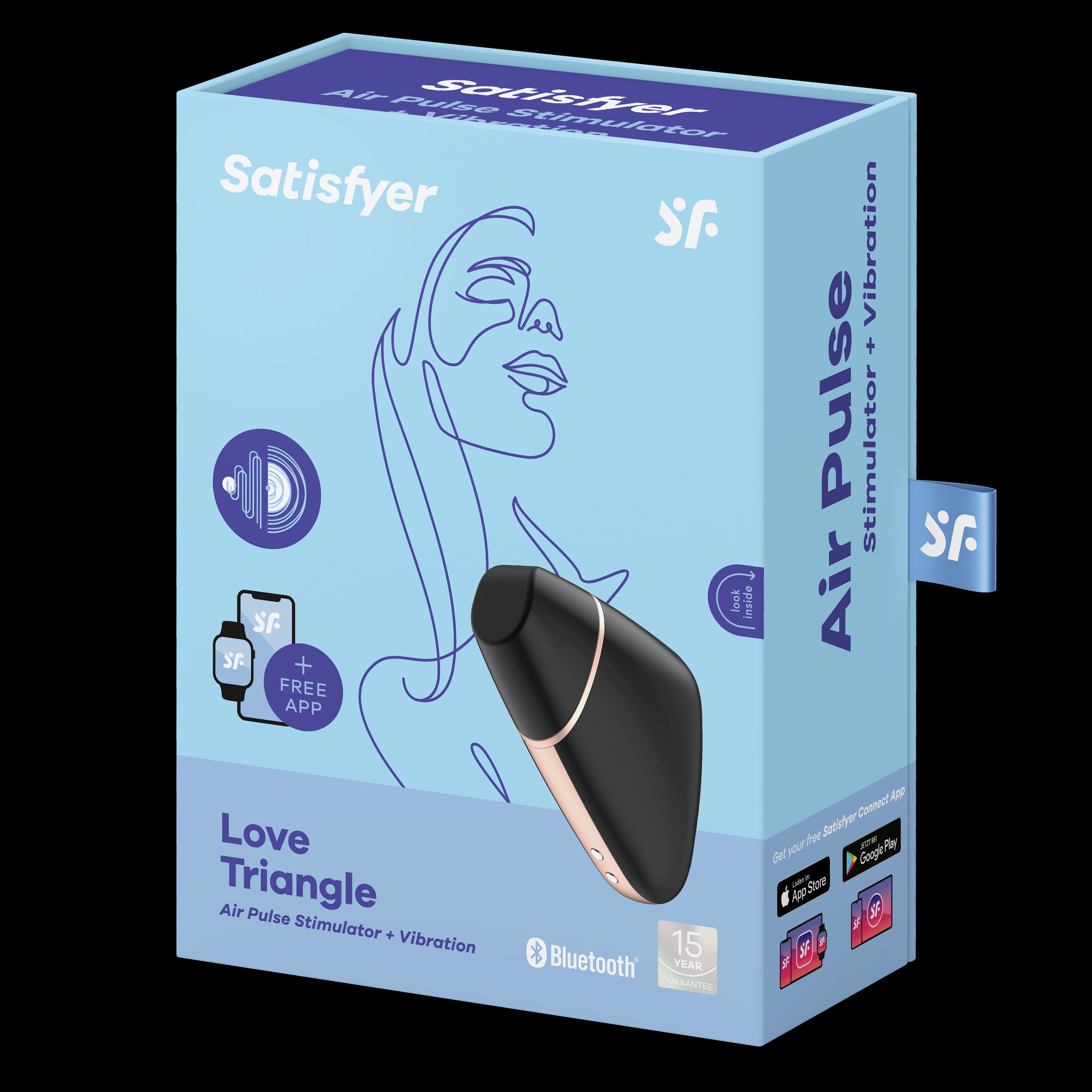 Connect App Vibrator - Love Triangle - Black - K. P.