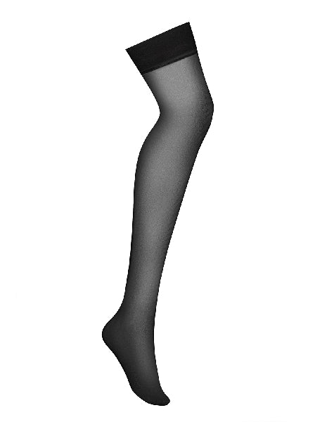 Sheer Thigh High Stockings - Black - K. P.