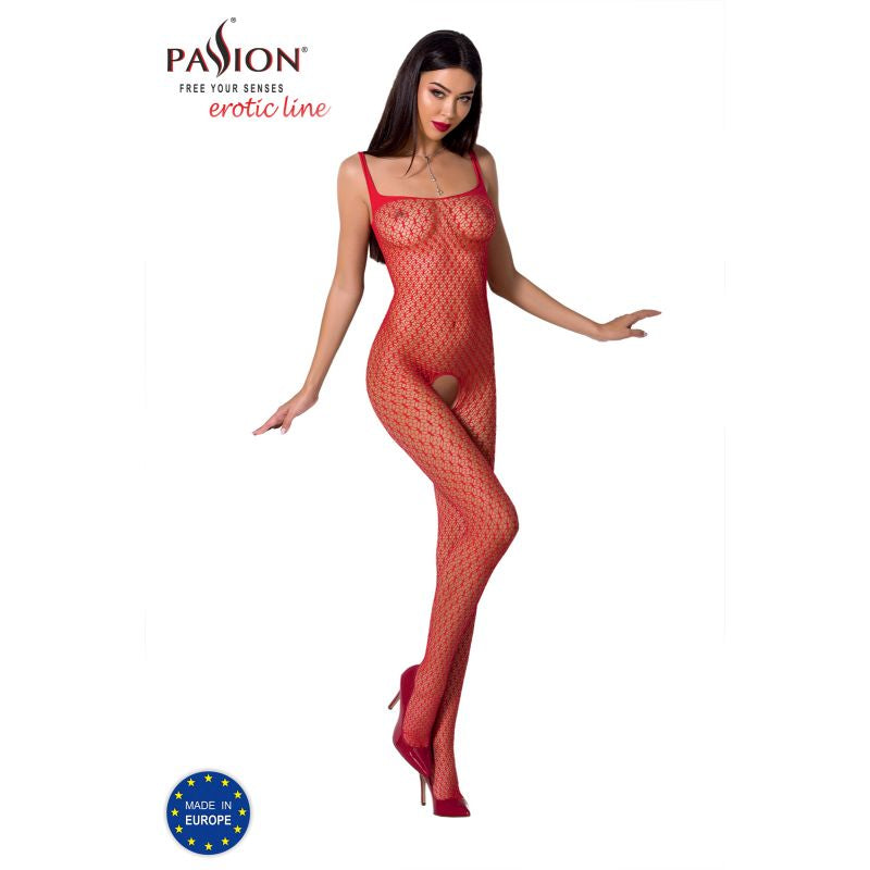 Open Crotch Bodystocking - Red - K. P.