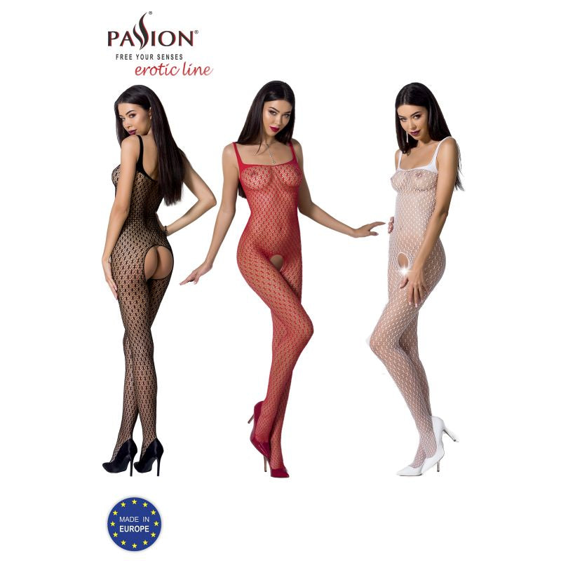 Open Crotch Bodystocking - Red - K. P.