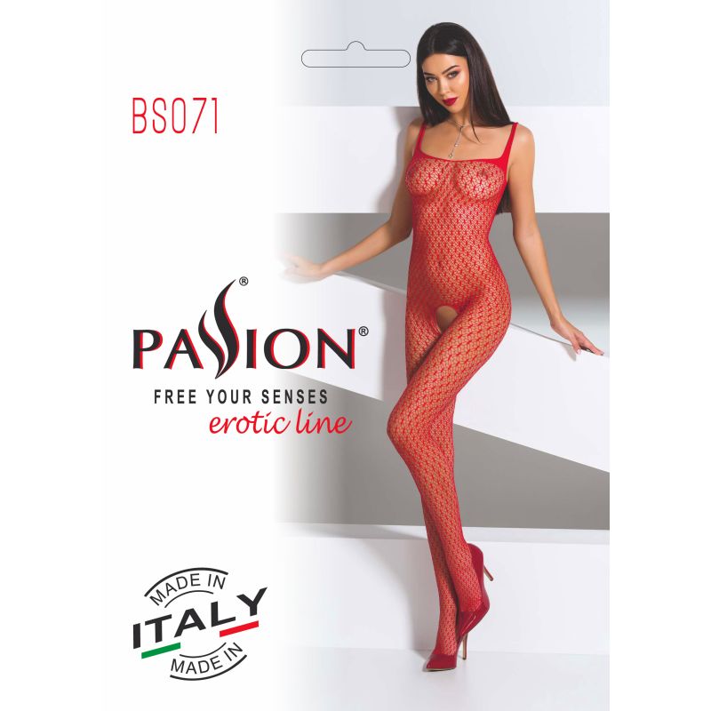 Open Crotch Bodystocking - Red - K. P.