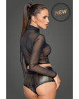 Sheer Zipped Tulle Top - Black - K. P.