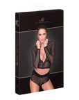 Sheer Zipped Tulle Top - Black - K. P.