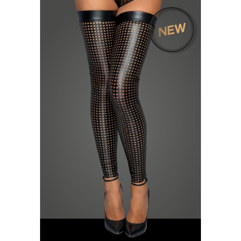Ladies Lasercut Stockings - Black - K. P.