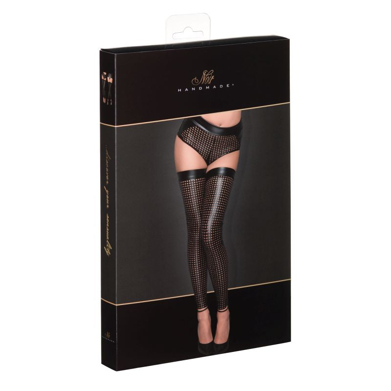 Ladies Lasercut Stockings - Black - K. P.