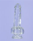 Addiction Crystal - Dildo with Balls 8" - Clear - K. P.
