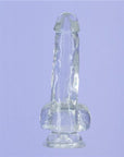 Addiction Crystal - Dildo with Balls 8" - Clear - K. P.