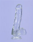 Addiction Crystal - Dildo with Balls 8" - Clear - K. P.