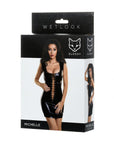 Glossy Wetlook Dress with Studs - Michelle - Black - K. P.