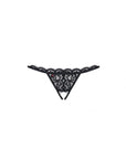 Crotchless Lace Thong - Black - K. P.