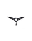 Crotchless Lace Thong - Black - K. P.