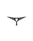 Crotchless Lace Thong - Black - K. P.