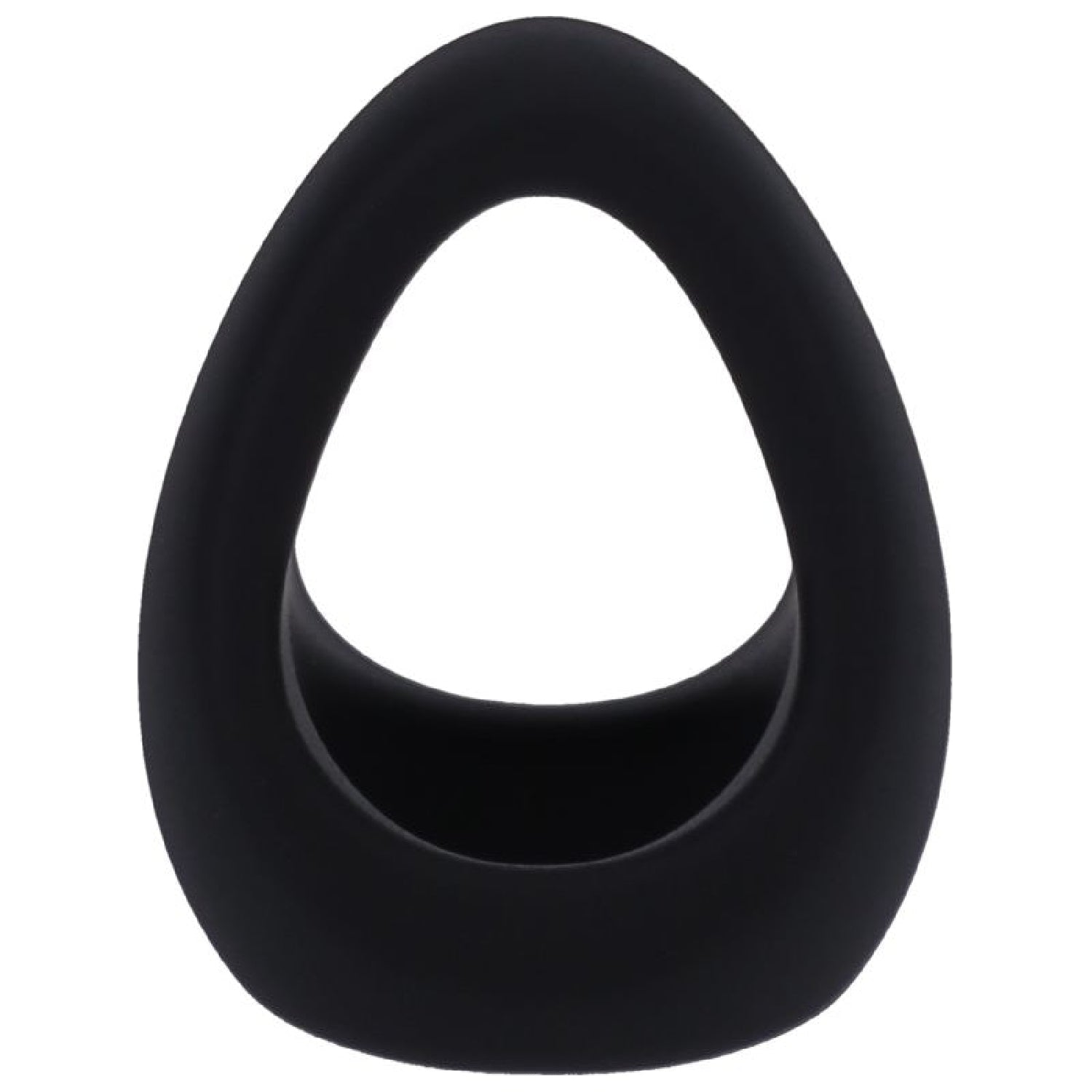 Stirrup Silicone Cock Ring - Onyx Black - K. P.